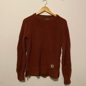 Carhartt rust sweater with Grey elbow pads size m